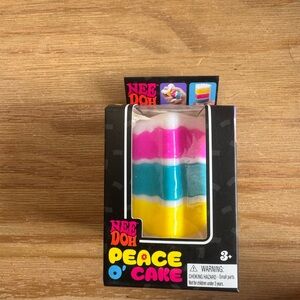 Nee Doh Peace O' Cake Scented Pink Blue Yellow Play Dough Toy